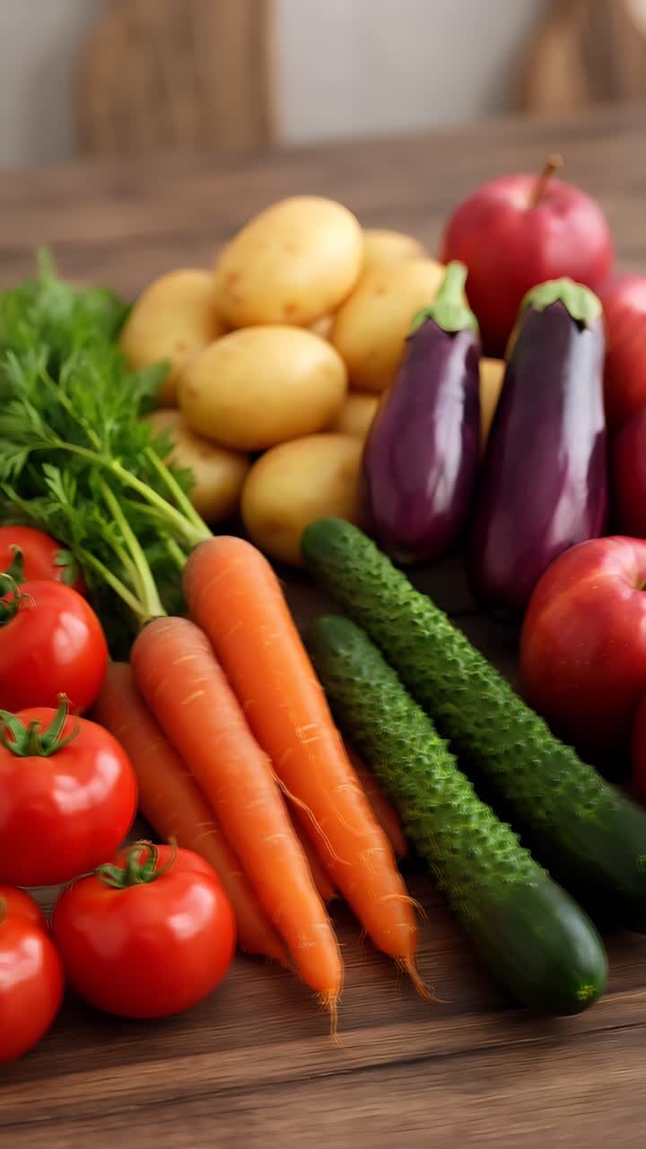 Fresh Organic Fruits and Vegetables 4K
