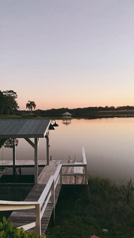 peaceful lakeside sunset