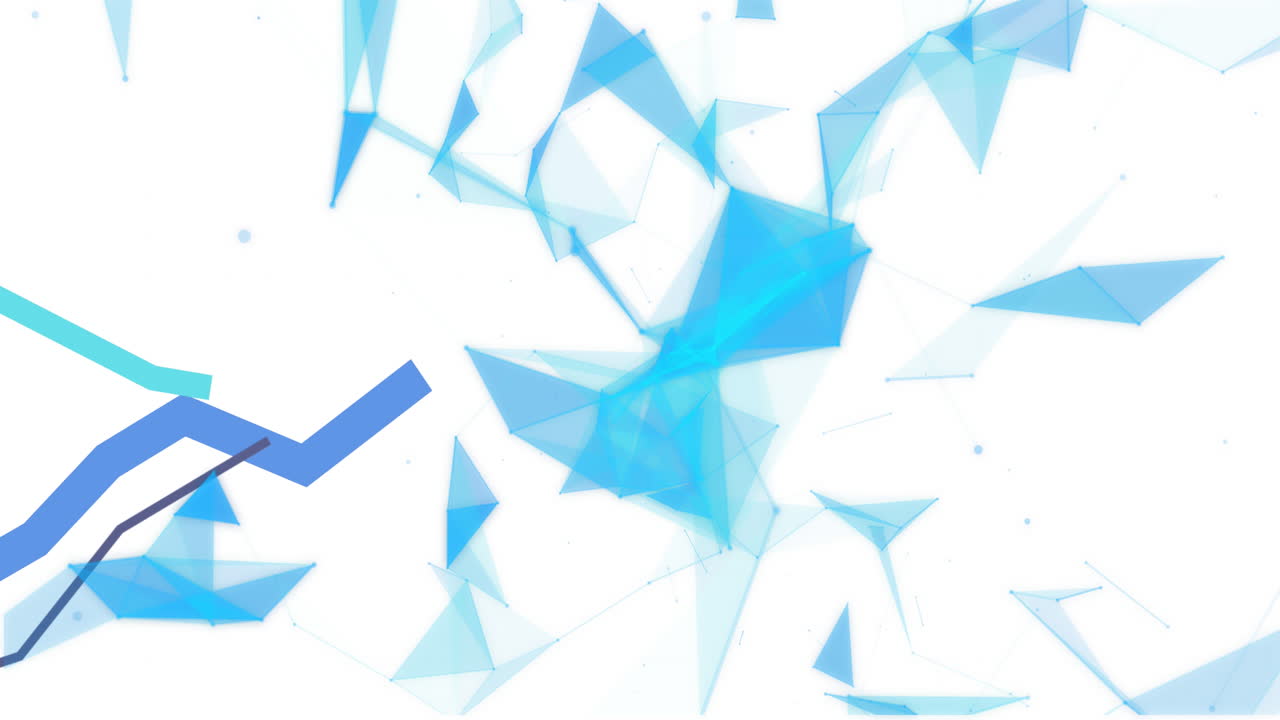 하 배경 위에 파란 선의 애니메이션과 데이터 처리