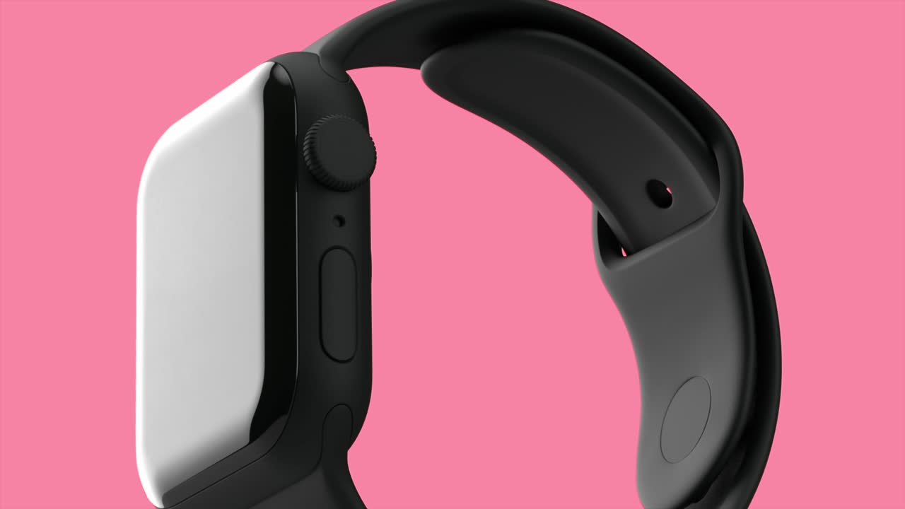 primer plano de un reloj de manzana negra con una banda negra