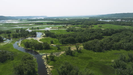 wonderful aerial shot of protected area of beef slough floodplain forest, usa