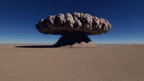mushroom cloud over a desert landscape