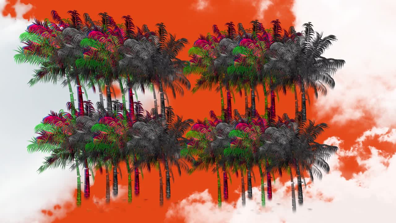estática en forma de palmeras 4k
