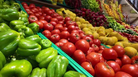 fresh vegetables and fruits at a grocery store