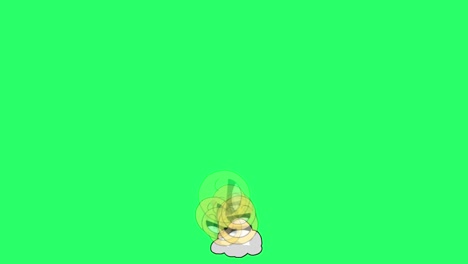 녹색 배경에 애니메이션  효과.