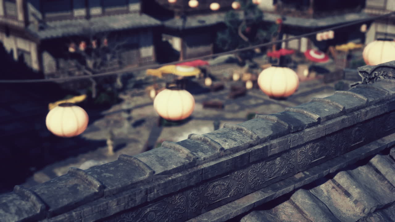 아시아 마을 축제 장면