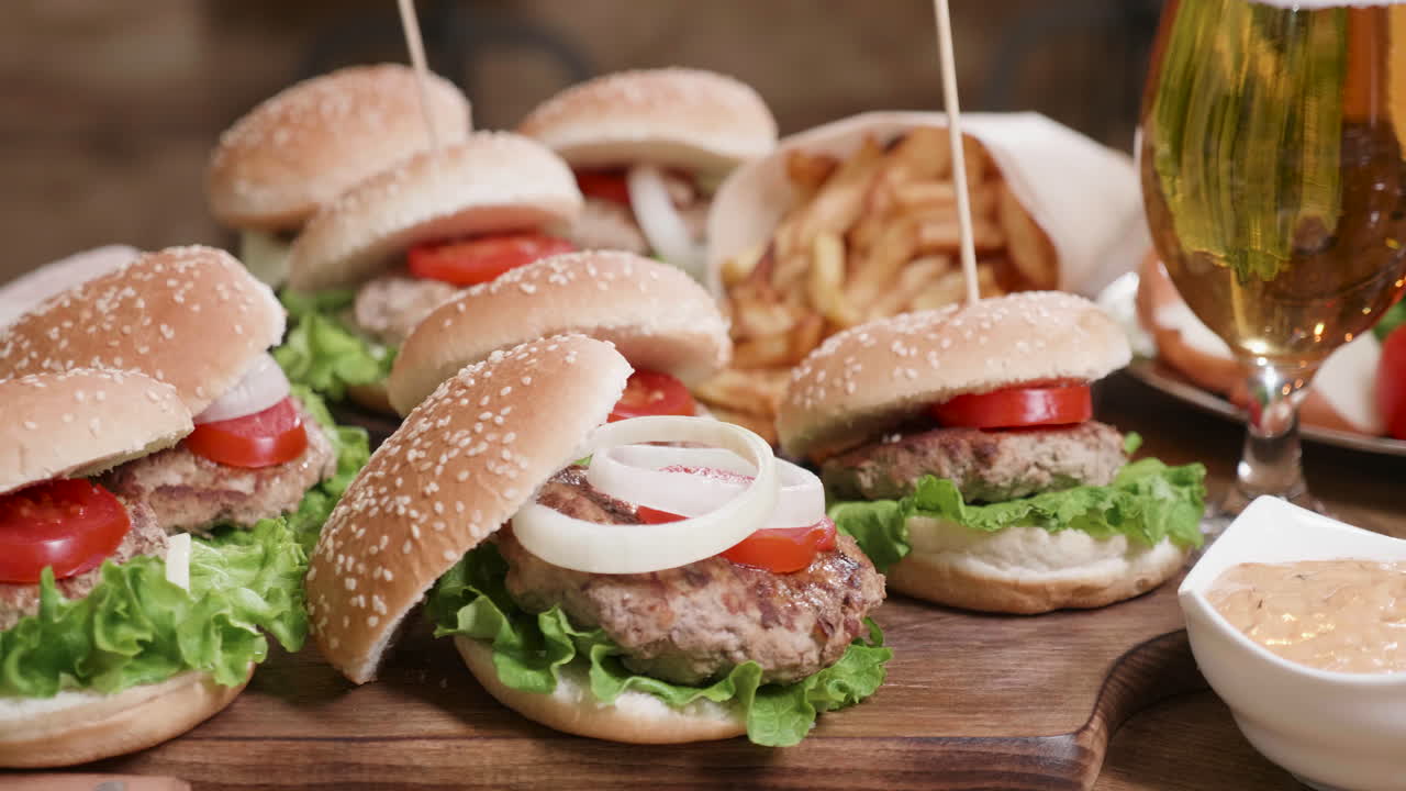 Burger Sliders and Beer