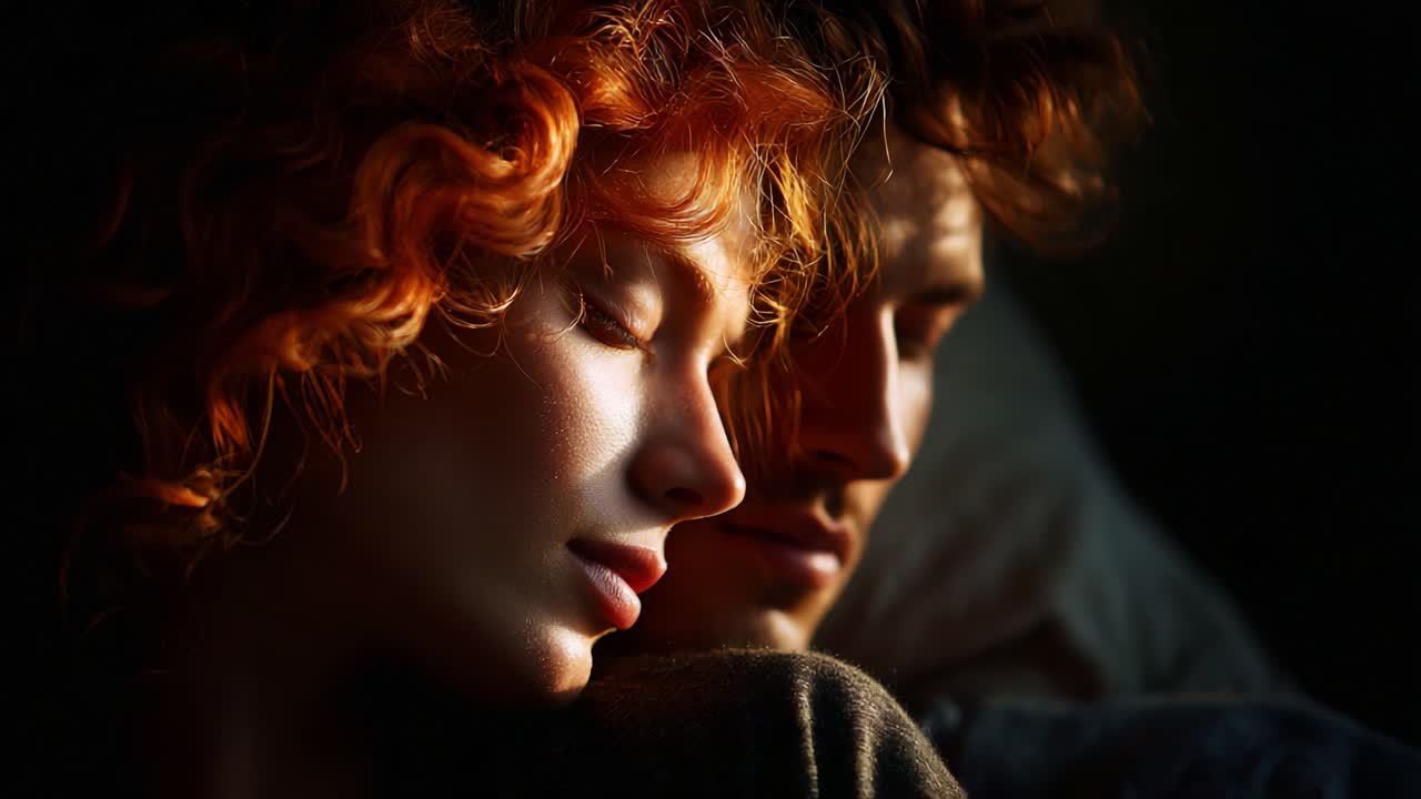 Intimate Moments: A Couple's Connection Unveiled in Soft Light, Capturing the Essence of Love and Togetherness in a Serene, Cozy Environment