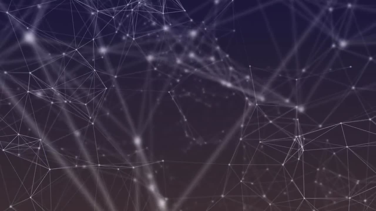 Animation of network of connections over black background