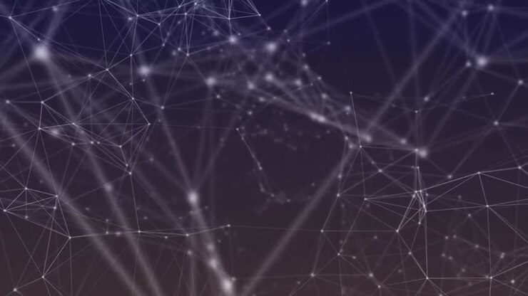 Animazione di una rete di connessioni su sfondo nero