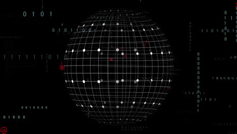 animación del procesamiento de datos en el globo con puntos