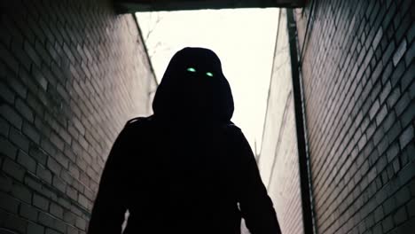 mysterious figure in a dark alley