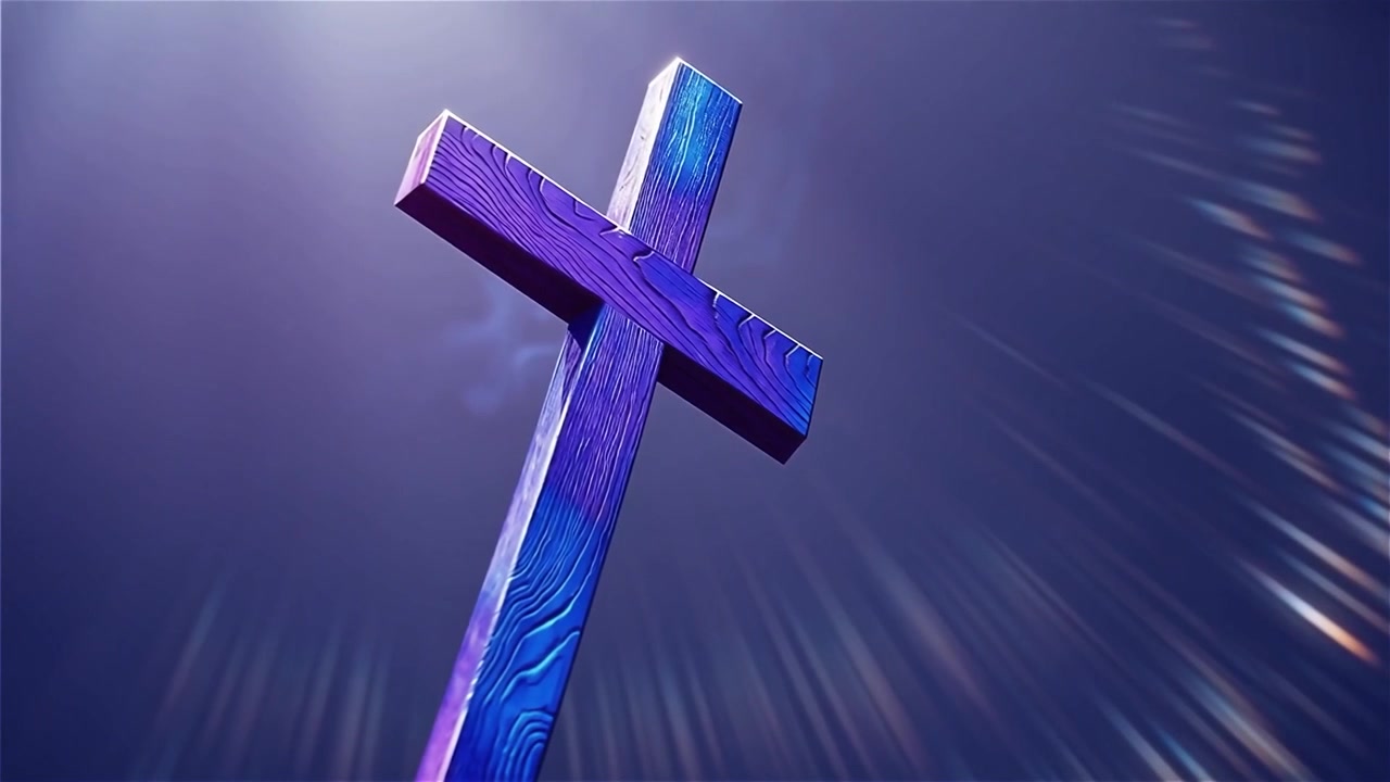 Christelijk Kruis Hemels Licht Aanbiddingsachtergrond.