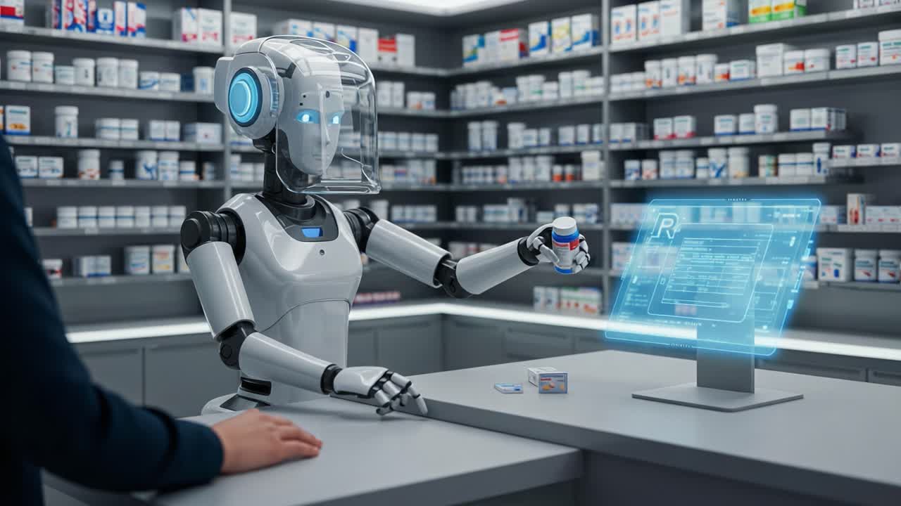 A Futuristic Pharmacy Assistant: A Robotic Pharmacist Using Advanced Technology to Manage Prescription Medications and Interact with Patients in a Modern Pharmacy Environment