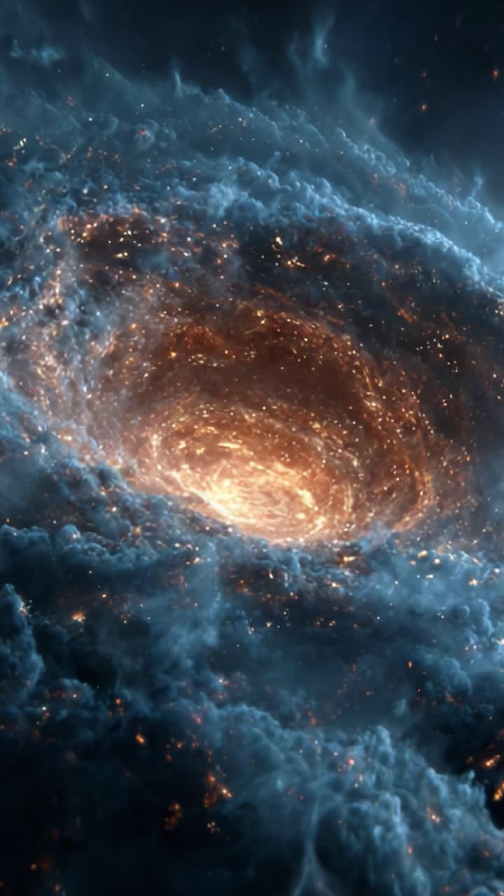 En kosmisk hvirvel: Udforsk de storslåede hvirvler og den klare kerne i en majestætisk galakse midt i rummets uendelighed, strålende med stjerner og kosmiske fænomener
