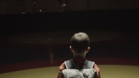 boy in wrestling ring