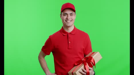 delivery person with gift