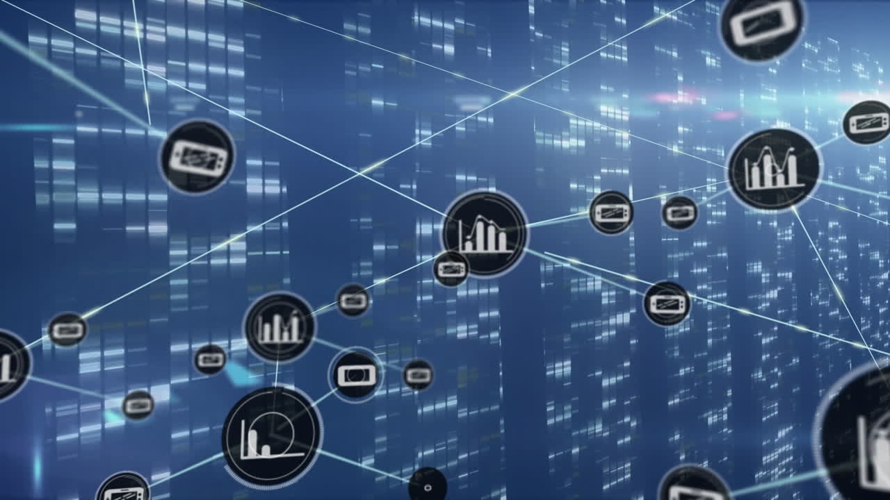 animación de la red de conexiones con iconos