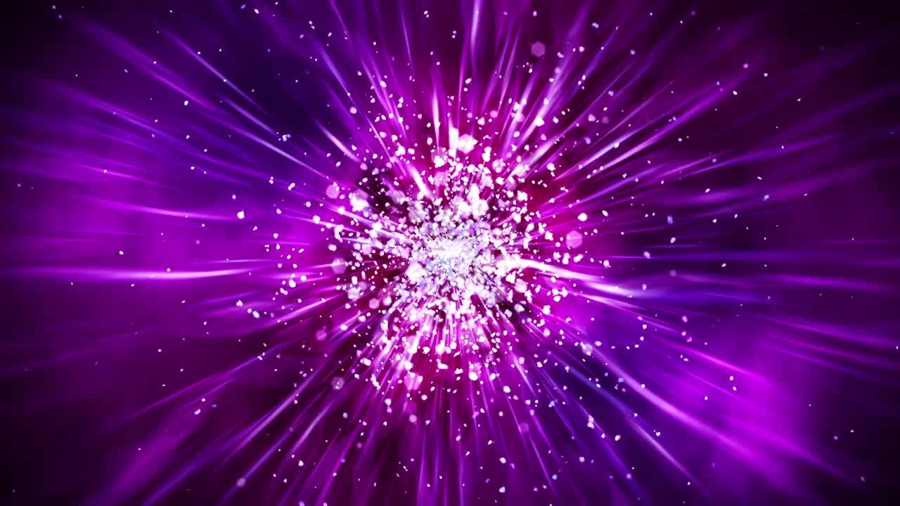 Luxury shine lights with blinking particles. Glitter vintage loop animation. Circular. Hexagonal. Linear. Screen decorations concept. Purple and red.