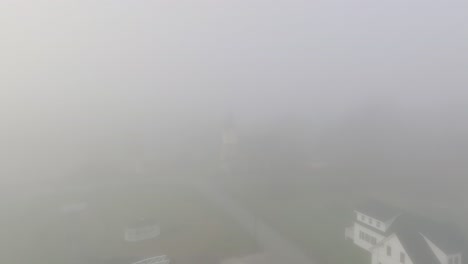 dense fog covers greenville town