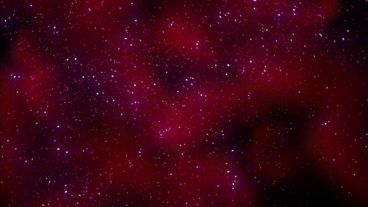 은하계의 붉은 별이 빛나는 들판과 파리 반짝임과 먼지