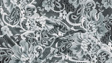 close-up view of white lace fabric