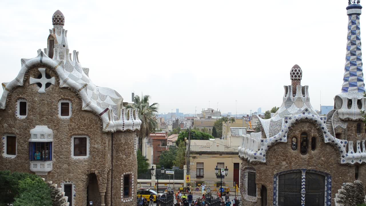 Park Güell, un jardín municipal diseñado por Antoni Gaudí. Construido entre 1900 y 1914