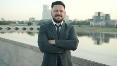 businessman portrait by the river