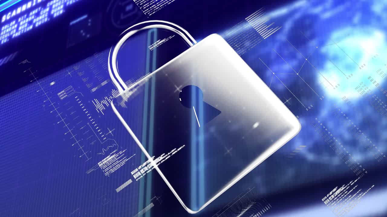 animación del icono digital y procesamiento de datos en la interfaz