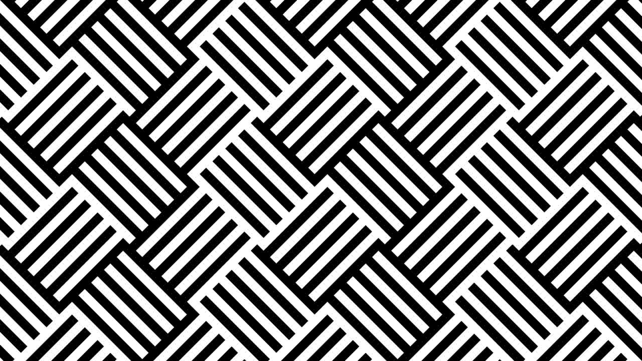 모노크롬 컬러 패에서 줄무 타일 모자이크. 평평한 스타일의 원활한 루프 모션 그래픽 애니메이션 패턴