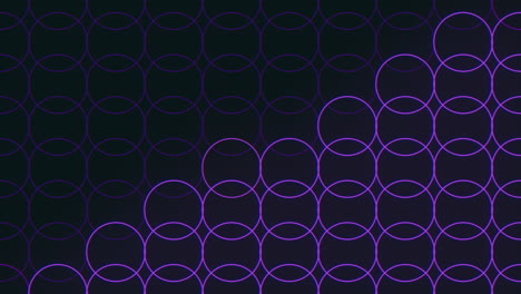 patrón circular simétrico de círculos conectados sobre un fondo negro