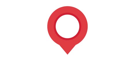 mapa de navegación y icono de punto de control rojo. animación de bucle en fondo blanco. resolución 4k.