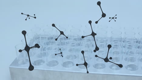 animation of molecules moving over test tubes