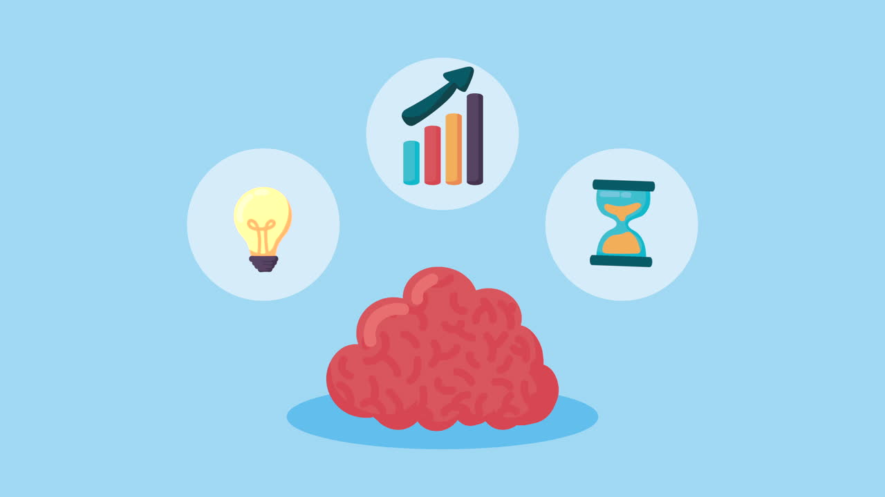 brain human organ with business icons