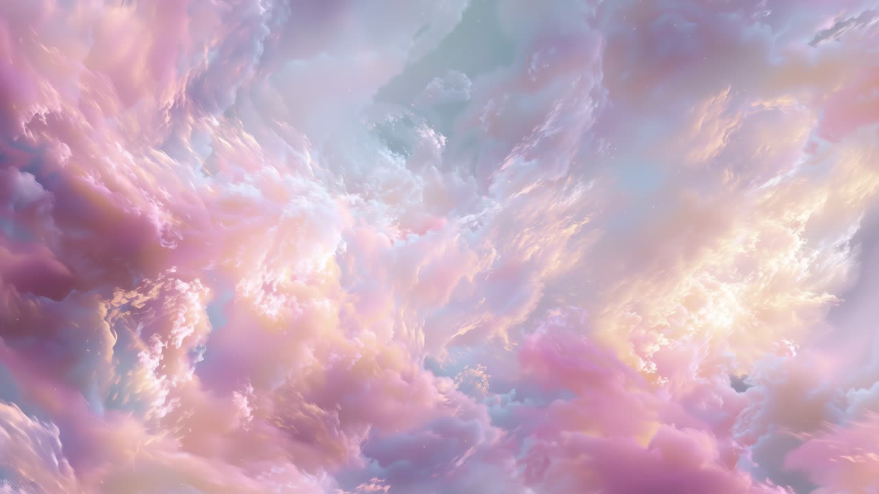 Æteriske pastel skyer på en drømmeagtig himmel