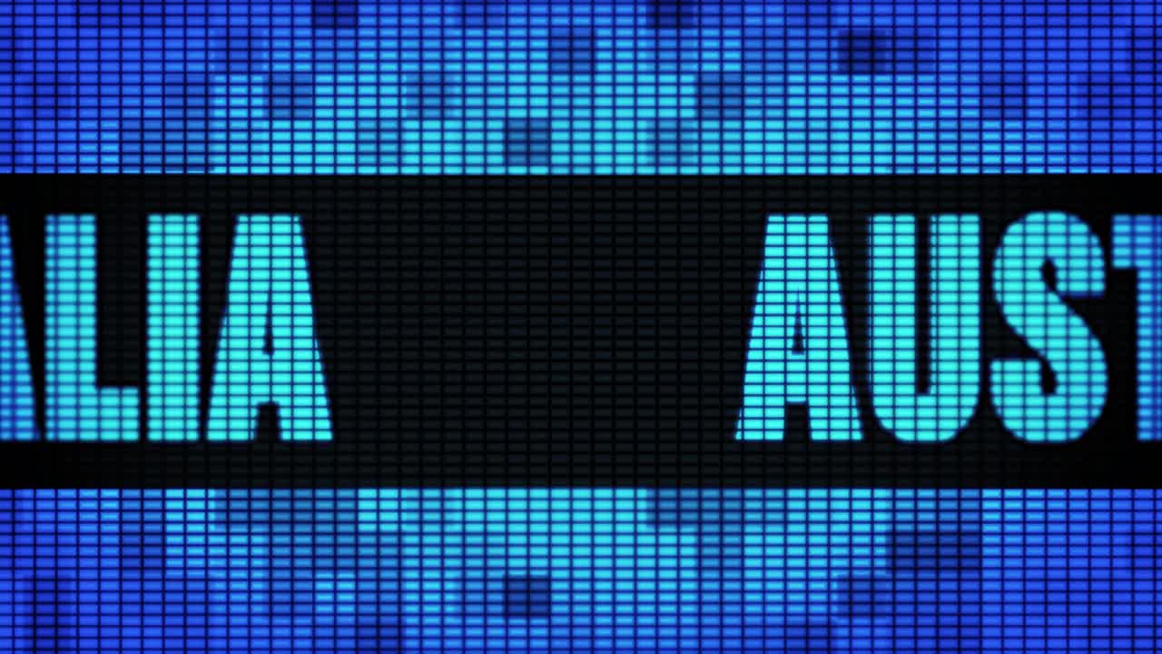 Australia and Austin on a digital display