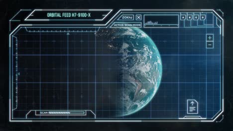 Planet-Erde-Aus-Hoher-Erdumlaufbahn---Futuristisches-Computer-Hud