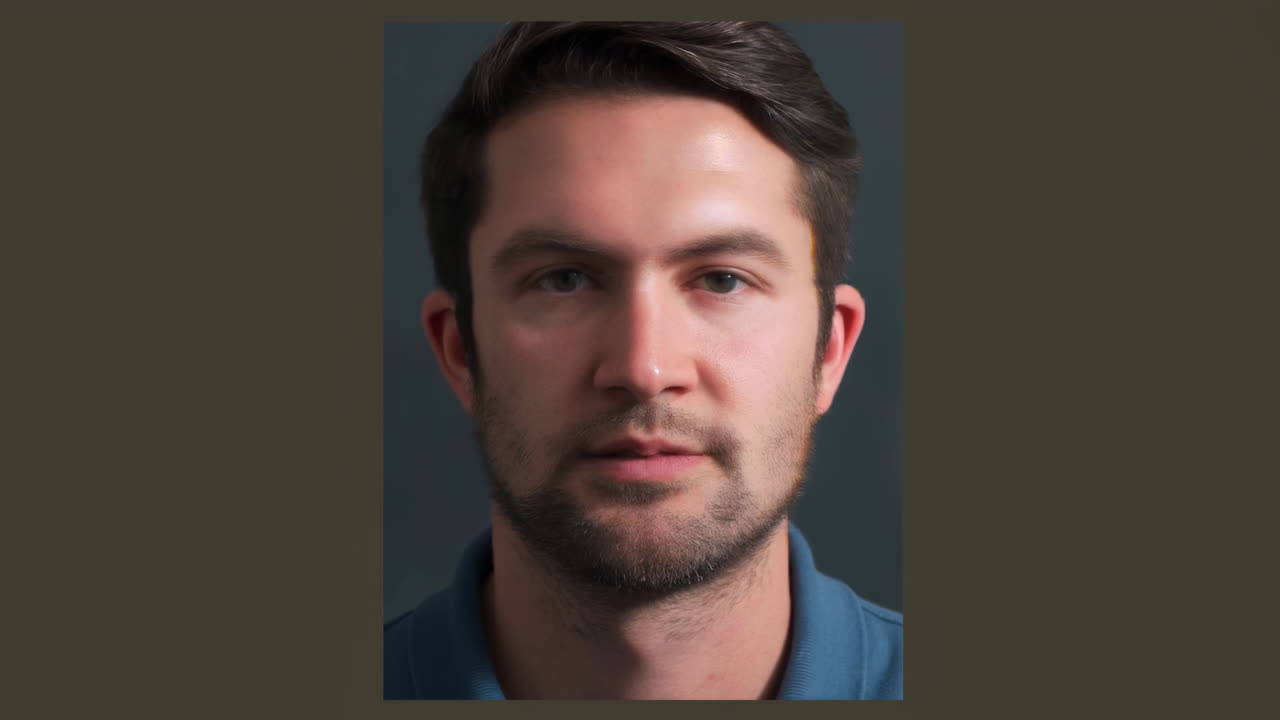 Portrett av mann med digital glitch-forvrengningseffekt