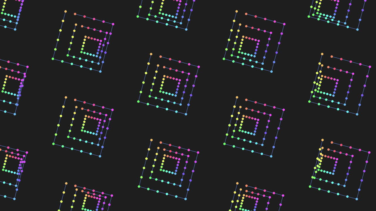 무 없는 그리드에서 반복되는 다채로운 체커보드 패턴