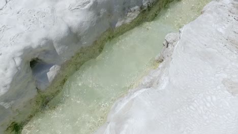 white travertine terraces on a hill - pamukkale