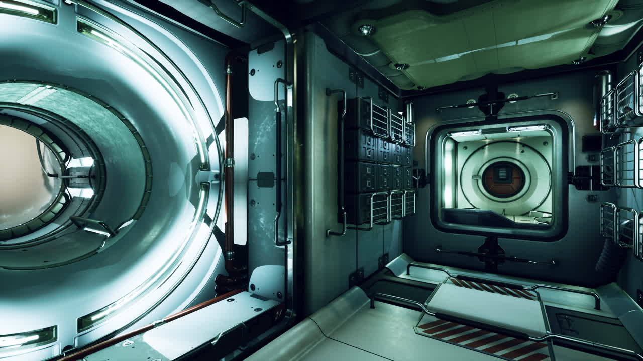 미래의 국제 우주 정거장의 인테리어