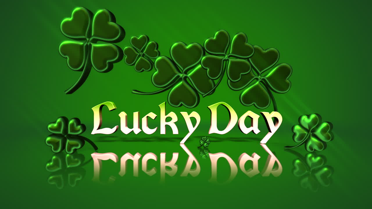 녹색 그라데이션에 국가 아일랜드 토끼풀 패턴이 있는 행운의 날