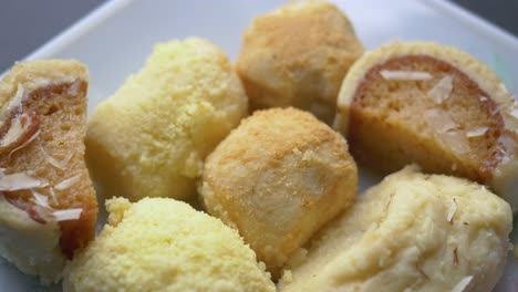 close up of indian sweet in a bowl on table