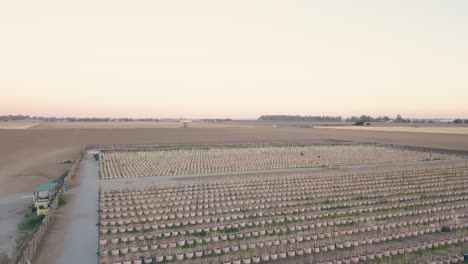 Aerial-view-of-American-countryside-landscape,-farmland