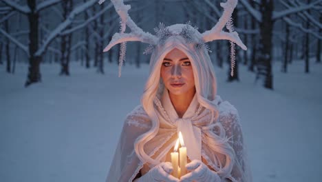 winter fairy with candles