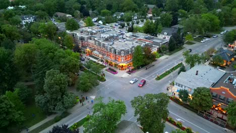 historic victorian-style prince of wales hotel, niagara-on-the-lake; aerial