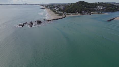 Currumbin-Creek-Mouth-In-The-Coastal-Suburb-Of-Palm-Beach-In-Gold-Coast,-Queensland