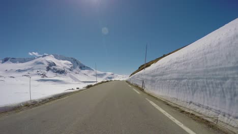 driving a car on a road in norway