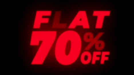 70% 할인 텍스트 박이는 디스플레이 프로모션 루프