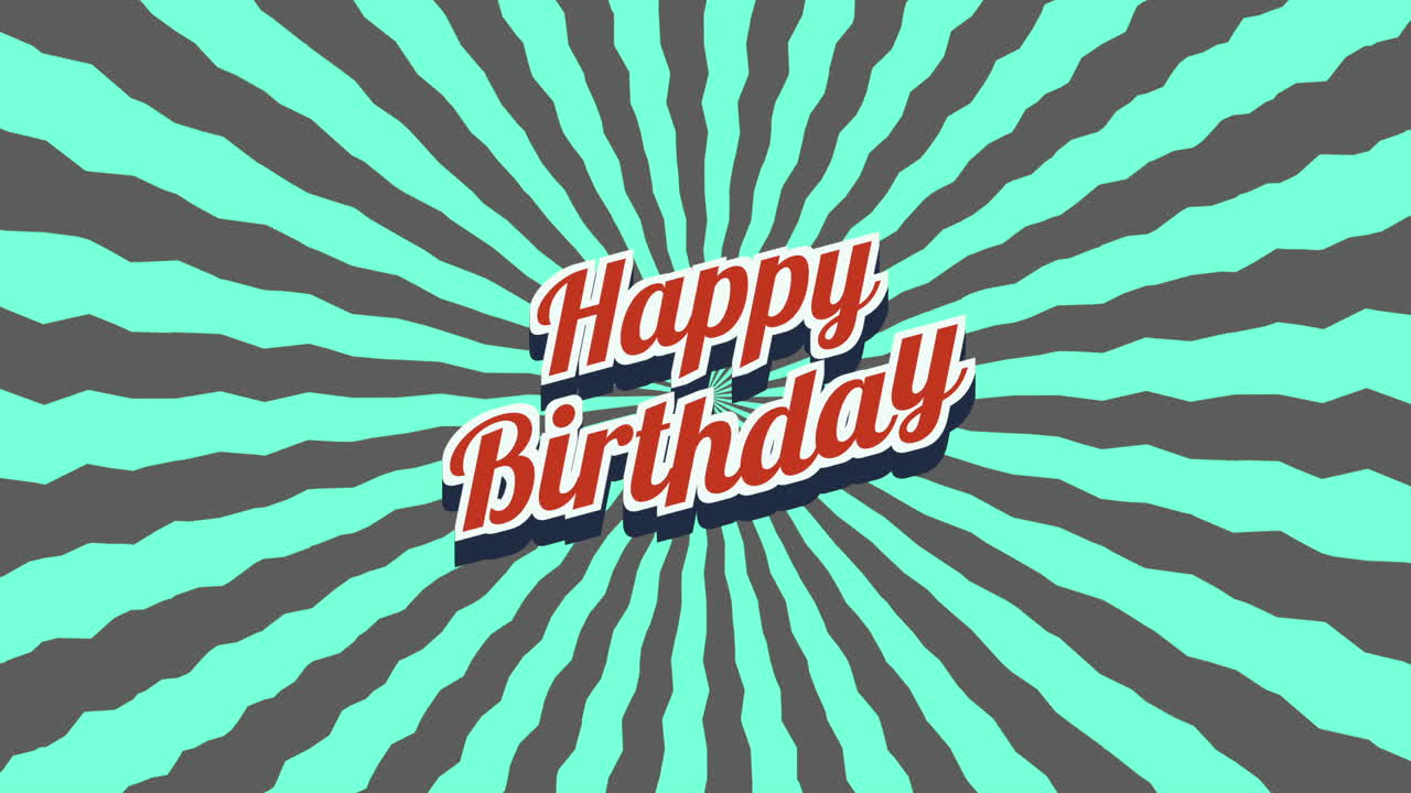 primer plano animado feliz cumpleaños texto sobre fondo de vacaciones 16